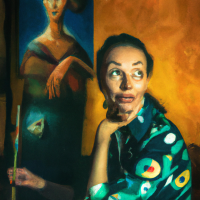 Portrait of a woman In the style of Salvador dali oil painting 