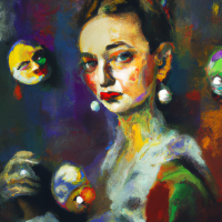 Portrait of a woman In the style of Salvador dali oil painting 